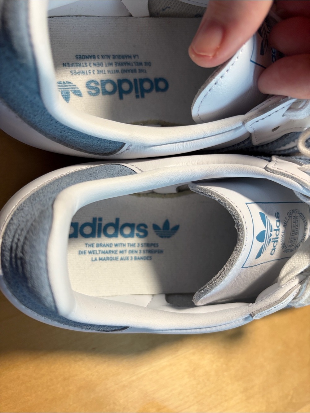 adidas Samba White with Light blue Suede and Gum Sole- worn once - Picture 3 of 5